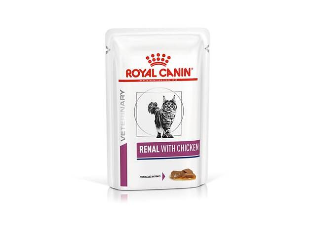 Royal Canin Renal with Chicken (Роял Канин Ренал виз Чикен) влажный корм для кошек при заболеваниях почек 0.085 кг. х...