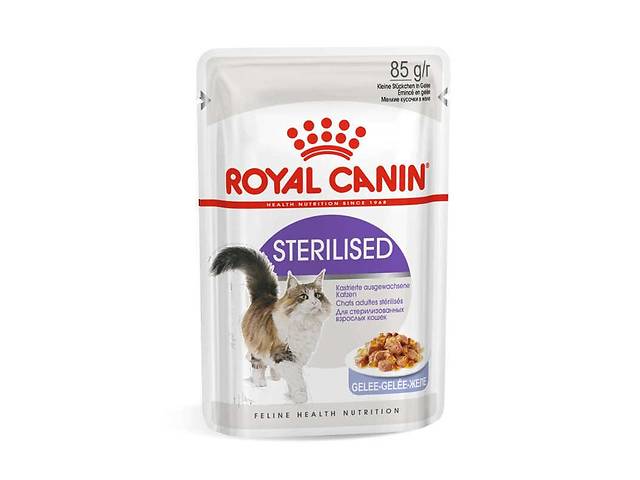 Royal Canin Sterilised Jelly (Роял Канин Стерелайзд желе) влажный корм для стерилизованных кошек от 12 месяцев 0.085...