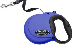 Рулетка-поводок для собак лента Power Walker Retractable Leash 4.8 м 14.5 кг Синий (76484087967)