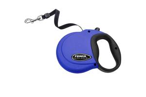 Рулетка-поводок для собак Power Walker Retractable Leash до 7.3 кг лента 3.6 м XS Синий (76484087851)