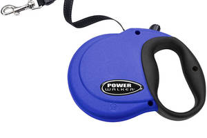 Рулетка-поводок для собак Power Walker Retractable Leash до 7.3 кг лента 3.6 м XS Синий (76484087851)