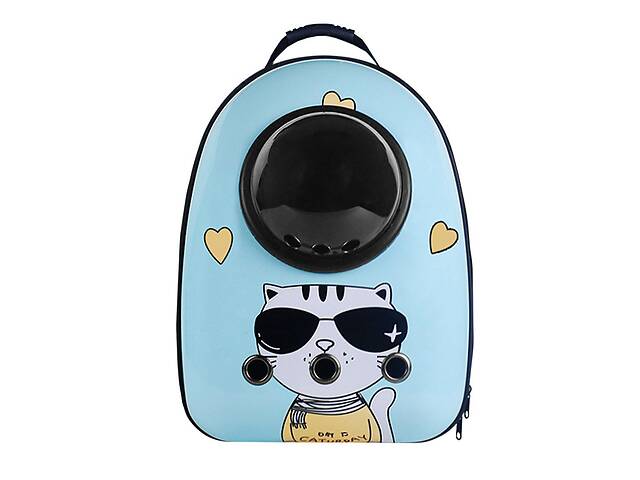 Рюкзак-переноска Taotaopets Window Fashion Cat для кошек и собак с иллюминатором Голубой
