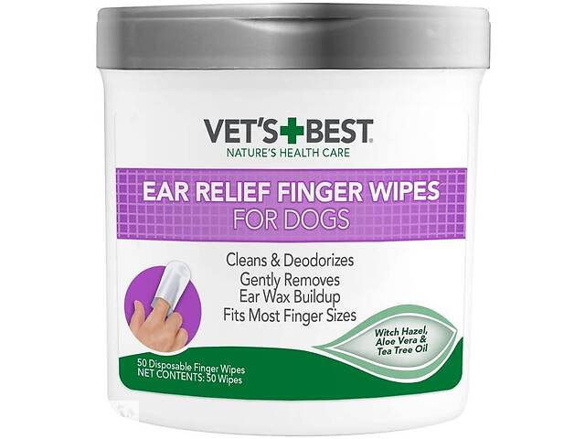 Салфетки для чистки ушей у собак Vet`s Best Ear Relief Finger Wipes 50 шт