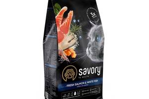 Savory Adult Cat Gourmand Fresh Salmon & White Fish (Сейвори Эдалт Кет Гурман) корм для длинношерстных кошек