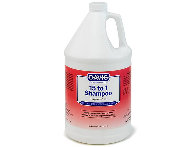 Шампунь Davis 15 to 1 Shampoo Fragrance-Free 1:15 без запаха для собак и котов 3,8 л (87717900472)