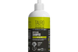 Шампунь для глубокого очищения шерсти и кожи собак и кошек белого окраса Tauro Pro Line Ultra Natural Care for White...