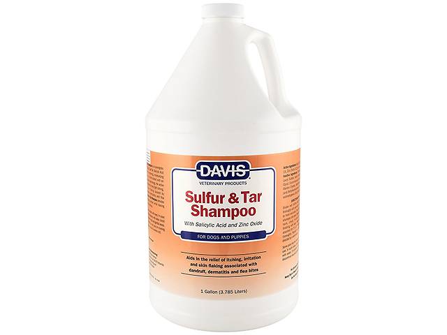 Шампунь для устранения раздражения зуда и шелушения кожи у собак Davis Sulfur Tar Shampoo 3.79 л