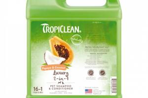 Шампунь кондиционер от колтунов для собак и котов TropiClean Papaya Coconut (ТропиКлин Папайя и Кокос) 3.8 л