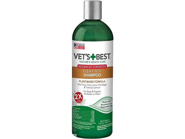 Шампунь от блох и клещей для собак Vet's Best Flea Tick Shampoo 355 мл