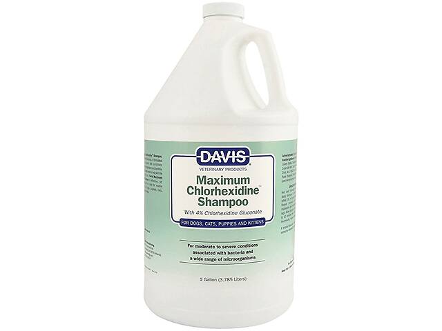 Шампунь с 4% хлоргексидином для собак и котов Davis Maximum Chlorhexidine Shampoo с заболеваниями кожи и шерсти 3.8 л...