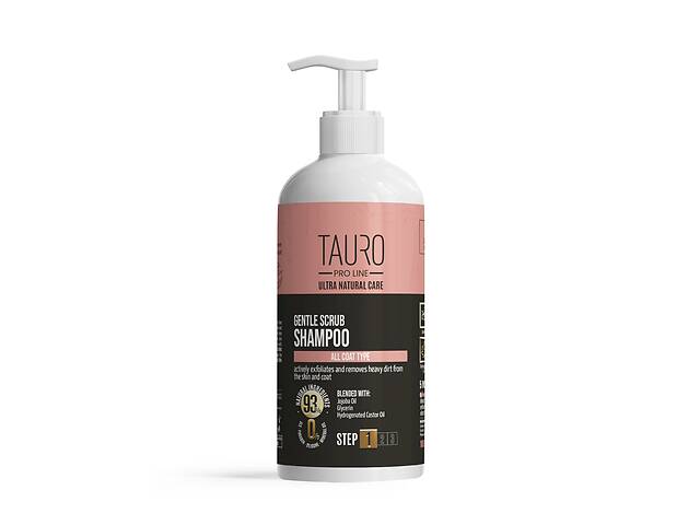Шампунь-скраб для собак и котов Tauro Pro Line Ultra Natural Care Gentle Scrub Shampoo 1 л