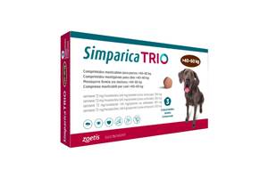 Simparica TRIO (Симпарика ТРИО) таблетки от блох, клещей и гельминтов для больших собак весом от 40 до 60 кг