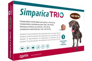 Simparica TRIO (Симпарика ТРИО) таблетки от блох, клещей и гельминтов для больших собак весом от 40 до 60 кг