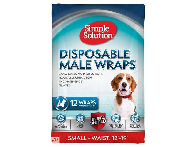 Simple Solution Disposable Male Wraps (Симпл Солюшн Диспосбл) Влагопоглощающие пояса протекторы для кобелей