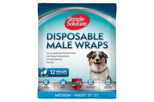 Simple Solution Disposable Male Wraps (Симпл Солюшн Диспосбл) Влагопоглощающие пояса протекторы для кобелей M средние...