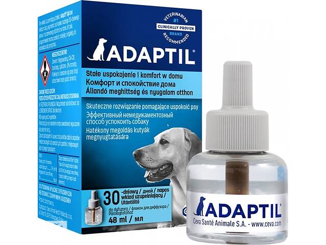 Сменный блок успокаивающее средство для собак во время стресса Ceva Adaptil 48 мл (3411112256006)