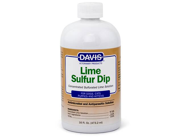 Средство для борьбы с чесоточными клещами лишаем демодекозом Davis Lime Sulfur Dip 473 мл