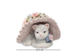 Статуэтка фарфоровая музыкальная Pavone Кошка в шляпе 13.5 см 1101306