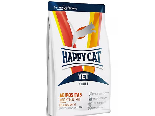 Сухой диетический корм Happy Cat VET Diet Adipositas для кошек для уменьшения избыточного веса 4 кг