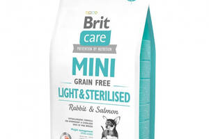 Сухой корм Brit Care GF Mini Light Sterilised 2 kg для взрослых собак мини пород с избыточным весом, стерилизованных