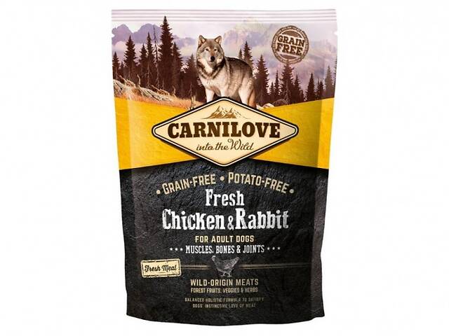 Сухой корм Carnilove Fresh Chicken Rabbit 1.5 kg (для взрослых собак)