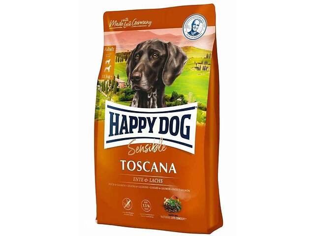 Сухой корм для кастрированных собак с уткой и лососем Happy Dog Sens 12,5 kg (3542)