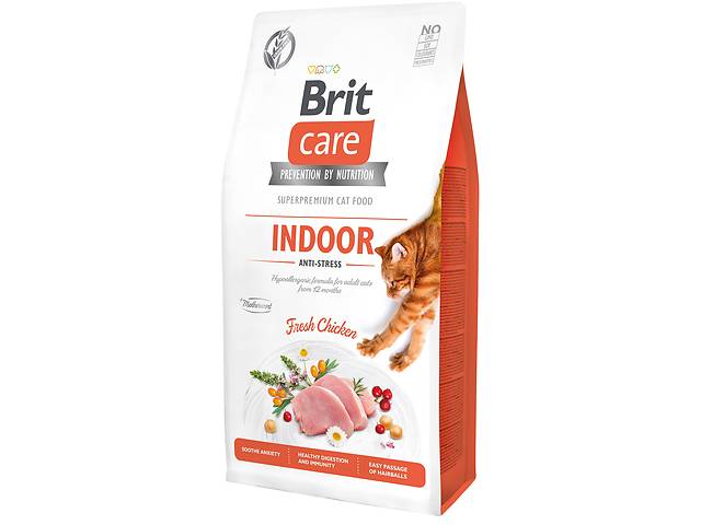 Сухой корм для кошек живущих в помещении Brit Care Cat GF Indoor Anti-stress с курицей 7 кг (8595602540846)