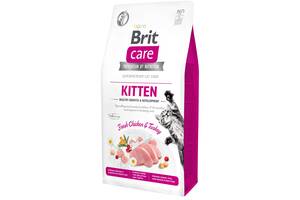 Сухой корм для котят Brit Care Cat GF Kitten Growth & Developmen с курицей и индейкой 7 кг (8595602540662)