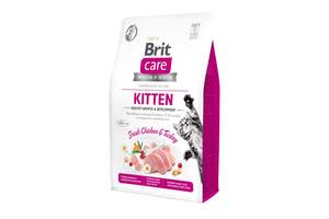 Сухой корм для котят Brit Care Cat GF Kitten Growth & Developmen с курицей и индейкой 2 кг (8595602540679)