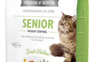 Сухой корм для пожилых кошек с избыточным весом Brit Care Cat GF Senior Weight Control с курицей 7 кг (8595602540938)