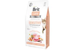 Сухой корм для привередливых кошек Brit Care Cat GF Sensitive Digestion & Delicate Taste с индейкой и лососем 7 кг (8...