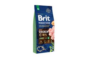 Сухой корм для щенков и молодых собак гигантских пород Brit Premium Junior XL со вкусом курицы 15 кг (8595602526505)