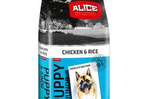 Сухой корм для собак Alice Puppy & Junior Chicken and Rice с курицей рисом и овощами 17 кг (5997328300781)
