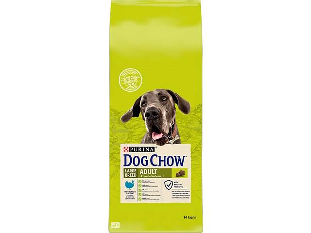 Сухой корм для собак больших пород от 2 лет Purina Dog Chow Large Breed с индейкой 14 кг (7613034487926)