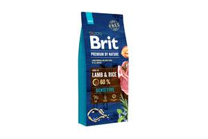 Сухой корм для собак Brit Premium Sensitive Lamb с чувствительным пищеварением со вкусом ягненка 15 кг (8595602526642)