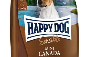 Сухой корм для собак мелких пород Happy Dog Sensible Mini Canada с лососем кроликом и ягненком 4 kg