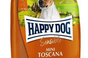 Сухой корм для собак мелких пород Happy Dog Sensible Mini Toscana с уткой и лососем 4 kg