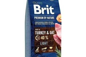 Сухой корм для собак с избыточным весом Brit Premium Light 15 кг