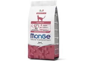 Сухой корм для стерилизованных кошек Monge Cat Monoprotein Sterilised с говядиной 1,5 кг