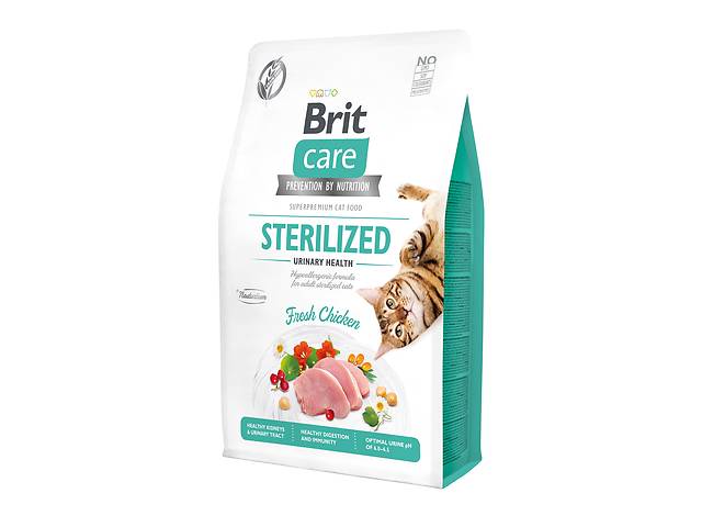 Сухой корм для стерилизованных котов Brit Care Cat GF Sterilized Urinary Health с курицей 2 кг (8595602540730)