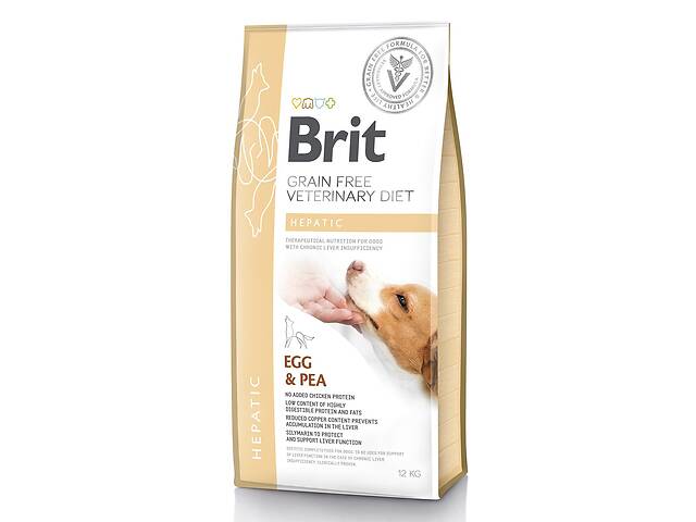 Сухой корм для взрослых Brit VetDiets при болезни печени с яйцом горохом бататом и гречкой 12 кг (8595602528158)