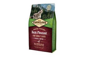 Сухой корм для взрослых кошек Carnilove Cat Duck & Pheasant Hairball Control для выведения волосяных комков 2 кг (859...