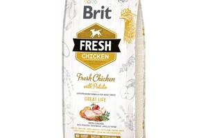 Сухой корм для взрослых собак Brit Fresh Chicken Potato Healthy Growth 12 кг