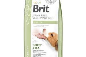 Сухой корм для взрослых собак Brit VetDiets при сахарном диабете с идейкой и горохом 12 кг (8595602528097)