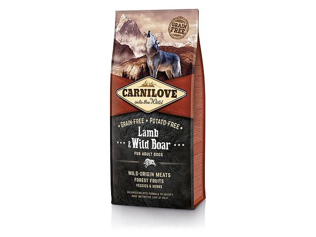 Сухой корм для взрослых собак Carnilove Lamb and Wild Boar Adult 12 кг