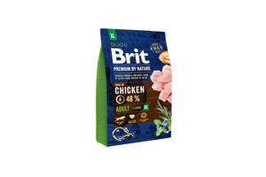 Сухой корм для взрослых собак гигантских пород Brit Premium Adult XL со вкусом курицы 3 кг (8595602526512)