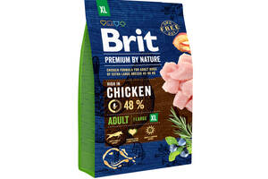 Сухой корм для взрослых собак гигантских пород Brit Premium Adult XL со вкусом курицы 3 кг (8595602526512)