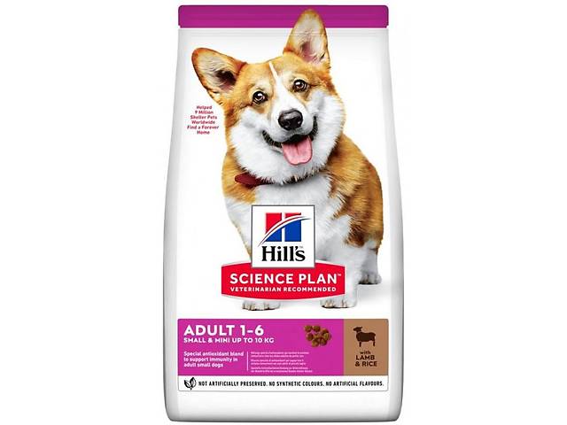Сухой корм для взрослых собак малых и миниатюрных пород Hill’s Science Plan Adult Small&Mini с ягненком и рисом 6 кг...