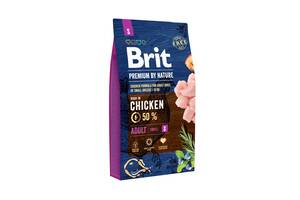 Сухой корм для взрослых собак мелких пород Brit Premium Adult S со вкусом курицы 8 кг (8595602526307)