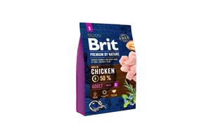 Сухой корм для взрослых собак мелких пород Brit Premium Adult S со вкусом курицы 3 кг (8595602526291)